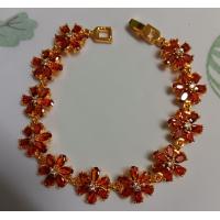 ราคา สร้อยข้อมือพลอยโกเมน สร้อยข้อมือโกเมนลายดอกไม้ (21195682269)