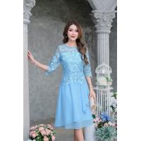 ราคา ชุดเดรสลูกไม้ออกงาน ชุดเดรสสวย สวยมากๆ ค่ะ ชุดแซก ออกงาน สีกรม ชมพู ฟ้า ดำ ม่วง เดรสออกงาน เดรสไปงาน M 3XL ทรงเอ ราตรี สั้น (21320560231)