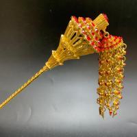 ราคา Vintage jewelry ปิ่นปักผม ชุดไทย ปิ่นปักผมออเจ้า เล็ก เครื่องประดับผม สีทอง เพชร (16867798979)