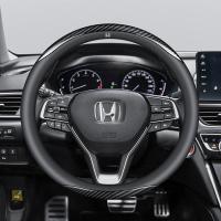 ราคา ฝาครอบพวงมาลัยรถยนต์หนังคาร์บอนไฟเบอร์ Penutup Stereng พอดีกับ Honda City Hatchback Civic Fc Fd Accord Jazz BRV HRV (20483634368)