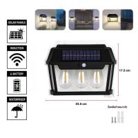 ราคา โคมไฟติดผนัง LED ET 999 โซล่าเซลล์ พลังงานแสงอาทิตย์ แบตทนทาน ปรับได้3โหมด ไฟภายนอกอาคาร (21031466052)