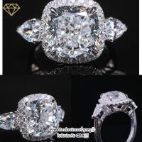 ราคา แหวนเพชรโมอีส น้ำ VVS 1 เงินแท้ 925 พร้อมกล่อง ใบรับประกัน (18167184707)