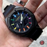 ราคา G Shock Custom AP Style Rainbow Black Rubber Gen2 Casioak ของแท้ ประกัน 1 ปี (13695990704)
