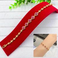 ราคา สร้อยข้อมือทับทิม 218 สร้อยข้อมือทองชุบ สร้อยทับทิมชมพู ยาว 7 นิ้ว พร้อมส่ง (19098367022)