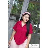 ราคา เสื้อเชิ๊ตแขนสั้น ผ้าท็อฟฟี่ ไซส์ใหญ่ อก44 48นิ้ว (20405690469)