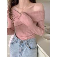 ราคา Queen พร้อมส่ง เสื้อแขนยาว เปิดไหล่ ผ้าถัก สุดเซ็กซี่ สไตล์เกาหลี 3198 (20478483181)