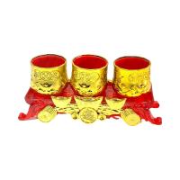 ราคา ชุดถ้วยไหว้ ถ้วยน้ำชา ไหว้เจ้า ชุดน้ำชา ไหว้เจ้า แก้วน้ำสีแดงถาดถวายพระ ถ้วยน้ำชา 5ใบ 3ใบ พร้อมฐาน งานอคิลิกเกรดA (19704117340)