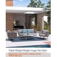 ราคา PlanA โซฟาเบดสนามหวายกลม สไตล์นอร์ดิค ชุดโซฟาสนามวิลล่า ลานสวนกลางแจ้งโซฟา outdoor couch เฟอร์นิเจอร์ P2406 (21243972420)