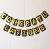 ราคา พร้อมส่ง ธง ป้ายแสดงความยินดี Congratulations flags พร้อมเชือกร้อย (18206087666)