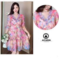 ราคา 4 พร้อมส่ง dress เดรส เดรสสั้น มินิเดรส เดรสสีชมพู เดรสผ้าชีฟอง ปักลายผีเสื้อ เดรสสาวอวบ ชุดสาวอวบ เดรสพริ้วๆ ใส่ไปงานแต่ง ใส่ไปทะเล ใส่ไปคาเฟ่ ใส่ไปเที่ยว เดรสลายดอกไม้ เดรสน่ารักๆ (19448347103)