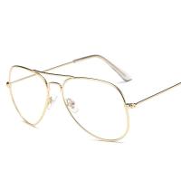ราคา Anti Blue Retro Metal Pilot แว่นตาแว่นสายตาโปร่งใสเลนส์กรอบโลหะแว่นตาแว่นตาแฟชั่นแว่นตา (9652102646)