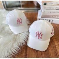 ราคา แท้ พร้อมส่ง หมวก MLB Diamond logo patch ball cap สีขาว ปักตกแต่งด้านข้าง ใต้ปีกปัก yankees ชมพู (19155649342)
