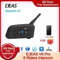 ราคา EJEAS V6 PRO บลูทูธรถจักรยานยนต์ชุดหูฟังหมวกนิรภัย Intercom 6 Riders 1200M Communicator Interphone โลหะ Splint (21170858106)