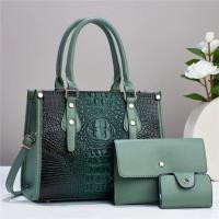 ราคา H0127 กระเป๋าถือ พร้อมส่ง สะพายข้าง แฟชั่นผู้หญิง ทรงเอกสาร tote ลายหนังจระเข้ หนัง PU พียู มีใบลูก กระเป๋าใส่บัตร ไปทำงาน ออกงาน 2024 (21127161646)