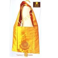 ราคา กระเป๋าย่ามผ้าไหมพระสงฆ์ สีแก่น ย่ามผ้าไหมพระธุดงค์ ปักลายธรรมจักร (16379702213)