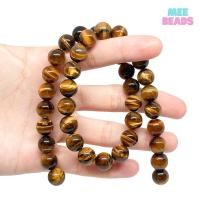 ราคา หินไทเกอร์อายส์ พลอยตาเสือ หินแท้ สีธรรมชาติ ขนาด 10 มิล เส้นยาว แถมฟรี ลวดตัวนำ ไหมร้อยหิน Tiger Eye (7614554784)