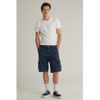 ราคา Mc jeans กางเกงยีนส์ขาสั้นผู้ชาย ทรงคาร์โก้ ลายริ้ว สียีนส์เข้ม MAJZ077 (20850634074)