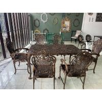 ราคา ชุดสนามอัลลอยด์ สีทองรมดำ 6 ที่นั่ง เฟอร์นิเจอร์สนาม เฟอร์นิเจอร์กลางแจ้ง ชุดโต๊ะกาแฟ โต๊ะทานอาหาร ไม่ขึ้นสนิม (18765642445)