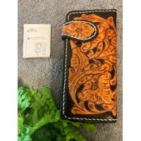 ราคา กระเป๋าสตางค์หนังแกะลาย ใบยาว ผู้ชายสไตล์วินเทจ (14808022769)