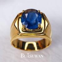 ราคา แหวนพลอย ไพลิน ตัวเรือนทองคำแท้ 18K แหวนสำหรับผู้ชาย เน้นสไตล์เรียบ คลาสสิค ที่สวมติดนิ้วได้ในทุกๆวัน การันตีพร้อมใบรับประกันจากร้าน (21147878962)