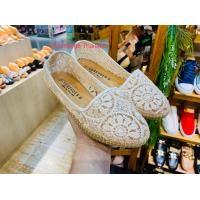 ราคา ส่งเร็วพิเศษ Flash Shoes994 รองเท้าคัทชู ลูกไม้ดอกมะลี สีสีดำ สีครีม ไซล์36 41 (16283376497)