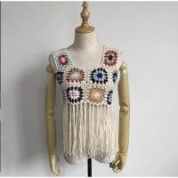 ราคา เสื้อถักตาข่าย งานสวยค่ะ ดีเทลแต่งชายพู่ ถักโครเชต์เนื้อนิ่ม bohemians style ใส่สบาย (15257665252)