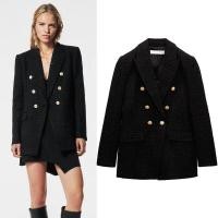 ราคา พร้อมส่ง เสื้อสูทผ้าทอสีดำ งานเกรดzara (19186561679)