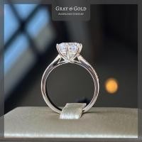 ราคา RG592 แหวนเพชรสังเคราะห์ CZ เพชรชู 2 กะรัต บ่าเพชรขนาน ตัวเรือนเงินแท้ 92 5 ชุบทองคำขาวโรเดียม Gray Gold Jewelry (21359540208)