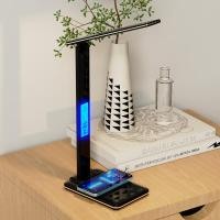 ราคา ชาร์จไร้สายโคมไฟโต๊ะเขียนหนังสือ LED แบบ USB พร้อมนาฬิกาปลุกอุณหภูมิปฏิทินปกป้องดวงตาอ่านหนังสือโคมไฟตั้งโต๊ะสำหรับธุรกิจ (21358424134)