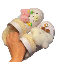 ราคา 8ชิ้นเซ็ตโบว์สีชมพู Crocs Jibbitz Charm รองเท้าผู้หญิงแบบทำมือเครื่องประดับรองเท้าเมฆสีขาวสำหรับผู้หญิง เด็กผู้หญิง (21280757673)