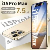 ราคา 2023โทรศัพท์มือถือใหม่I15 Pro Max 7 5นิ้ว16GB RAM 512GB ROM 32 64MP HDกล้อง6800MAhแบตเตอรี่สมาร์ทโฟนDual SIM HD 5G WiFiกล้องสมาร์ทโฟน (21199934349)