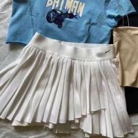 ราคา ใหม่ กระโปรงพลีท ทรงเอ สีขาว สําหรับเล่นกีฬากอล์ฟ เทนนิส (19867374522)