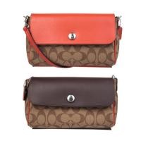 ราคา กระเป๋าสะพาย COACH แท้ ปรับได้ 2 สี สายยาวสะพายเฉียงได้ ทรงสวย มีตำหนิด้านใน ลดราคาล้าง stock COACH 59534 REVERSIBLE CROSSBODY IN SIGNATURE COATED CANVAS Orange Red CLEARANCE (21353116537)