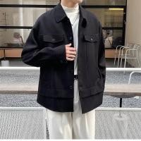 ราคา Hanlu ชุดผู้ชายเท่ๆ เสื้อลำลองแจ็คเก็ตสไตล์เกาหลีมีปกเสื้อสำหรับผู้ชายดีไซน์ให้สัมผัสเสื้อโค้ตทรงหลวม (20637561868)