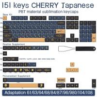 ราคา 139151 Keys Blue Samurai KeyCap Red Samurai English Japanese PBT KeyCaps Cherry Profile For MX Switch GMK Mechanical Keyboard (15734774776)