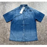 ราคา WRANGLER เชิ้ต ผู้ชาย แขนสั้น สียีนส์ฟอก ผ้าไม่ยืด กระดุมมุก ของแท้จากช็อป สินค้าจริงสวยมาก (16426061572)