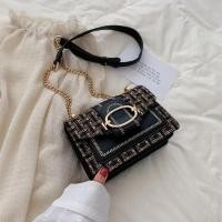ราคา กระเป๋าคนส่งเอกสารแฟชั่นสไตล์เกาหลี กระเป๋าลำลองสะพายไหล่ผ้าฝ้ายและผ้าลินินแบบประกบกันสายโซ่ (21170274255)
