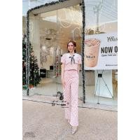 ราคา ป้าย Si am S 4XL ชุดเซ็ทขายาวงานปั๊มหัวใจนูน เสื้อครอปคอปก กางเกงขายาว แต่งเข็มกลัดดอกคามิเลีย น่ารักสุดๆ N01 (21377841639)