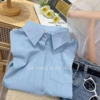 ราคา SDB0028 เสื้อเชิ้ตอัดพลีทผ้าลินิน คอปกแขนยาวผู้หญิง oversize ทรงหลวม ใส่ง่ายผ้าพริ้ว มี4สี (19499761404)