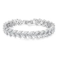 ราคา กำไลข้อมือแต่งงานสุดหรูสำหรับผู้หญิงพลอยสังเคราะห์สีฟ้าใสเซอร์โคเนียสีขาวทอง KBH196เครื่องประดับแฟชั่นโซ่ด้วยมือ (20008986220)