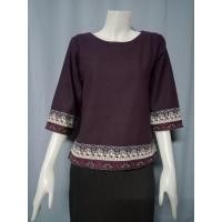 ราคา เสื้อผ้าฝ้ายคอปาดแขนสามส่วน แต่งผ้าทอลาย เสื้อผ้าฝ้ายแขนสามส่วน เสื้อผ้าฝ้ายคอปาด เสื้อผ้าฝ้ายตัวหลวมใส่สบาย (21348917084)