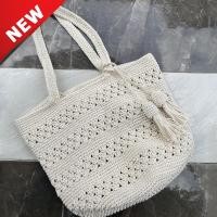 ราคา knit พร้อมส่ง กระเป๋าถัก สไตล์มินิมอล Tote bag handmade 100 (20600183408)