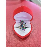 ราคา แหวนเงินแท้ใบมะกอกใหญ่พลอยนพเก้าเงินแท้ 92 5 (17543503239)