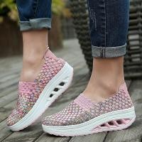 ราคา HOT14 Summer Sneakers Women Shoes Wedges Increased Thick Platform Shoes Woman Woven Breathable Cal Sneakers Tenis Chaussure Femme (20883252386)