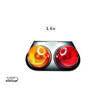 ราคา ไฟ Stop Lamp ไฟสต๊อปแลมป์ ไฟสัญญาณ ไฟราวข้างรถบรรทุก 12V 24V ไฟราวข้างแป้นเหล็ก 2 ตอน (14116904278)