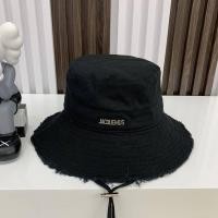 ราคา 2023 NEW for Spot JACQUEMUS hat Fashion Letter Bucket Hat Female French Style Metal Label Raw Edge Sunshade Flat Top All Match (20051039253)
