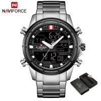 ราคา NAVIFORCE นาฬิกาผู้ชายแบรนด์หรูนาฬิกาดิจิตอล Chronograph Sport นาฬิกาข้อมือควอตซ์กันน้ำทหารสายรัดเหล็กนาฬิกาส่องสว่าง (21341803793)