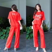 ราคา สวย รวย ปัง ชุดเซตผ้า Scoolbar ญี่ปุ่น เนื้อนิ่ม ฟิลลิ่ง เย็นสบายผิว เหมือนติดแอร์ งานดีมว้ากกกกก Chinese New Year Scoolbar SET ชุดเซ็ท 2ชิ้น เสื้อคอกลมทรงหลวม พิมพ์ลาย เศรษฐีนี มหาเศรษฐี ร่ำรวย ตลอดป