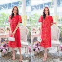 ราคา เดรสผ้าไทย มีไซร้ 36 48 กระดุมหน้าแกะได้จริงใส่สวยมาก งานบุญงานบวชงานแต่งใส่ทำงานเรียบหรูดูแพงค่ะ (21046092201)