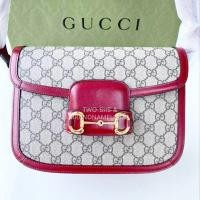 ราคา สอบถาม ก่อน กด ซื้อ แท้ New Gucci Horsebit 1955 Bag ปี 2020 รุ่นขอบสีขาว อุปกรณ์ ถุงผ้า การ์ด หมุดสำรอง ถุงผ้า (18568159604)